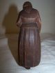 Swiss Wooden Carved Painted Woman Carrying Bible And Holding Handkerchief Carved Figures photo 1