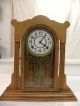 Antique American Ingraham Fine Oak Parlor Clock.  Circa 1910.  And Running Clocks photo 1
