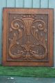 19thc Wooden Oak Panel With Dolphins,  Urn,  Leaves & Other Carving C1880s Other Antique Woodenware photo 2