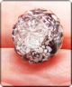 Rare Molded Crystal Glass Button W Purple Base W White Spots Center W Glass Cap Buttons photo 2