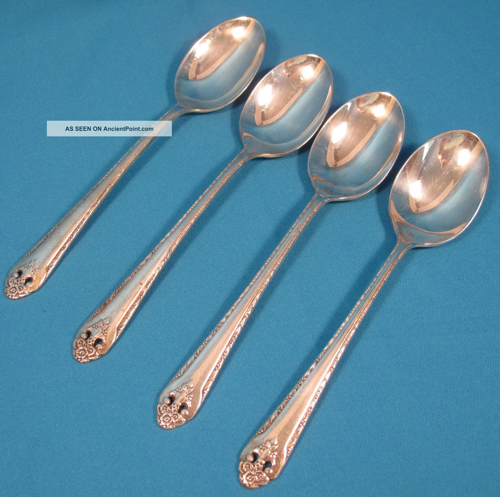 Lovely Lady Holmes Edwards Is Silverplate Four Oval Bowl Dessert Or Soup Spoon Flatware & Silverware photo