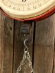 Vintage Red Chatillon Hanging Produce Scale 20lb Rustic Farmhouse Primitives photo 3