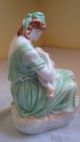 Herend Motherhood Young Mother Nurturing Baby Green Glaze Porcelain Figurine 8 