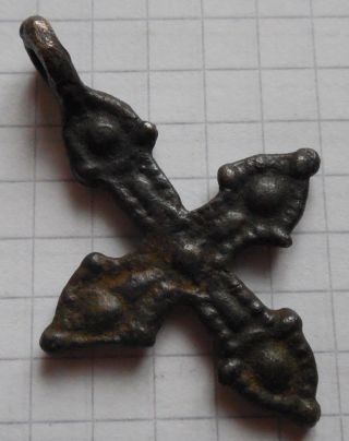 Viking Period Double - Sided Bronze Cross photo