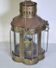 Antique Viking Brass Hanging Nautical Ship Oil Lantern - Rare Scalloped Design Lamps & Lighting photo 2