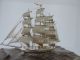 Finest Signed Japanese 3 Masted Sterling Silver 985 Clipper Ship Takehiko Japan Other Antique Sterling Silver photo 3