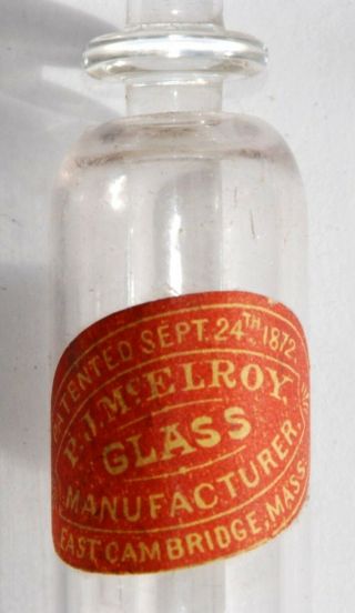 Circa 1872 Glass Tube & Plunger Suture Thread Dispenser W/ Thread & Label photo